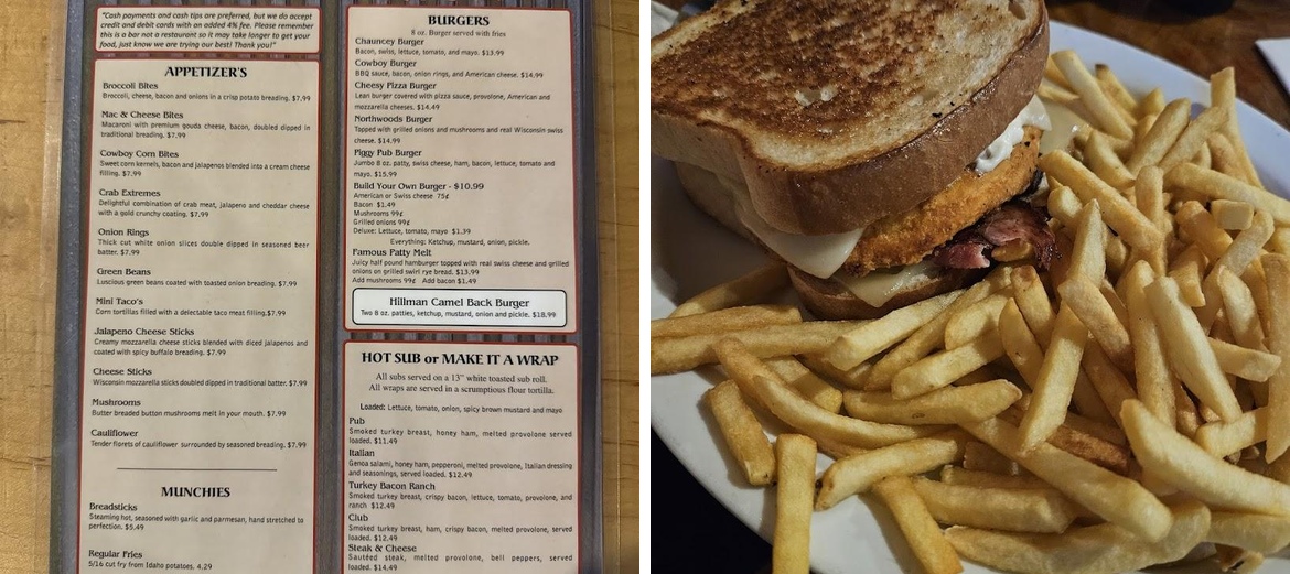 Chauncey's Pub Menu