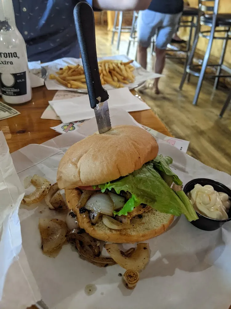 Grilled Chicken Sandwich with Grilled Onions